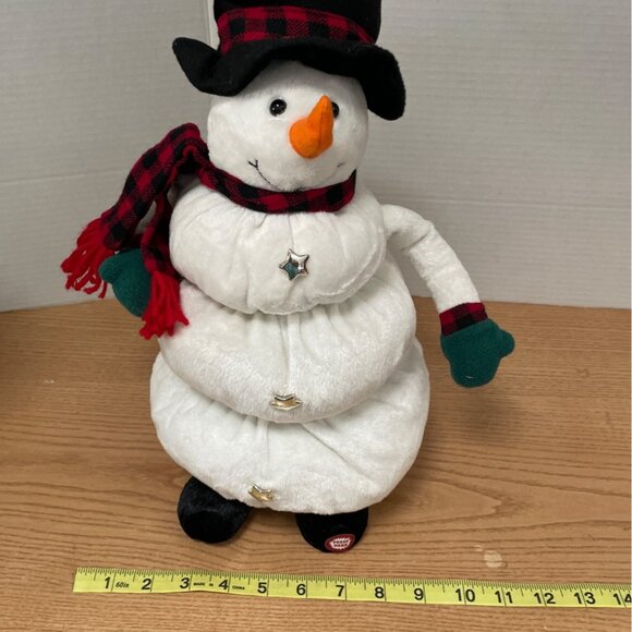 Vtg Animated Musical Up and Down Snowman Plush 15 Inch Frosty Song Story VIDEO - Picture 10 of 10